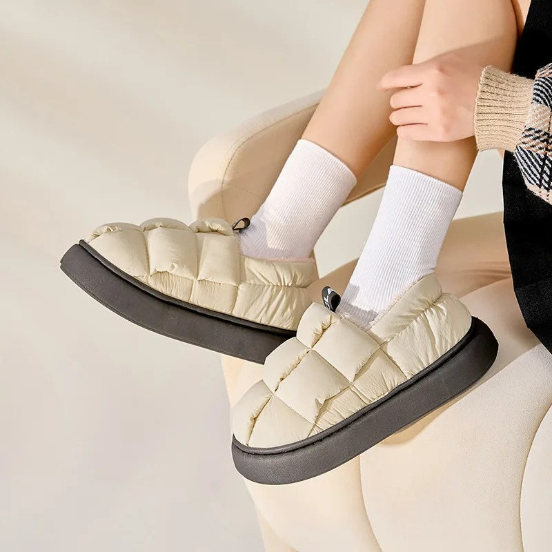 Women'S Shoes To Men'S Size - รองเท้าขนสัตว์สำหรับฤดูหนาวสำหรับผู้หญิง แฟชั่นรองเท้ากันน้ำสำหรับใส่กลางแจ้ง รองเท้าบ้านสำหรับผู้ชายพร้อมพื้นรองเท้าบุนวม รองเท้าแตะผ้าฝ้ายนุ่มสำหรับใส่ในบ้าน