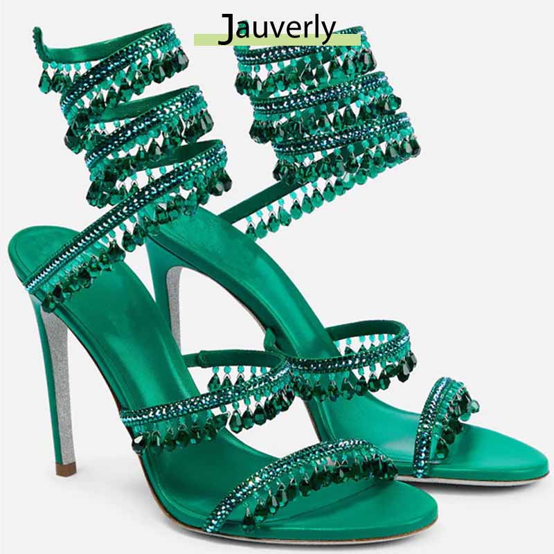Women'S Shoes Plus Size - รองเท้าส้นสูงผู้หญิงประดับเพชรแบบใหม่ ปี 2026 รองเท้าแตะแฟชั่นประดับพู่คริสตัล รองเท้าเซ็กซี่สำหรับงานเลี้ยง รองเท้าผู้หญิงไซส์ใหญ่