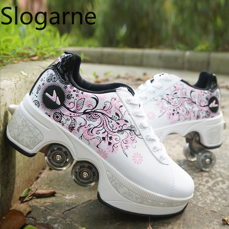 Women'S Shoes To Men'S Size - รองเท้าสเก็ตแบบมีล้อ 4 ล้อ สำหรับผู้หญิงและผู้ชาย รองเท้ากีฬาลำลอง รองเท้าสเก็ตแบบอินไลน์ใหม่