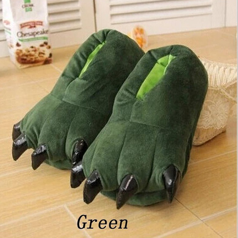 Women'S Shoes To Men'S Size - รองเท้าแตะในบ้านสำหรับฤดูหนาว นุ่ม อุ่น สบาย สำหรับผู้หญิงและผู้ชาย ลายอุ้งเท้าสัตว์