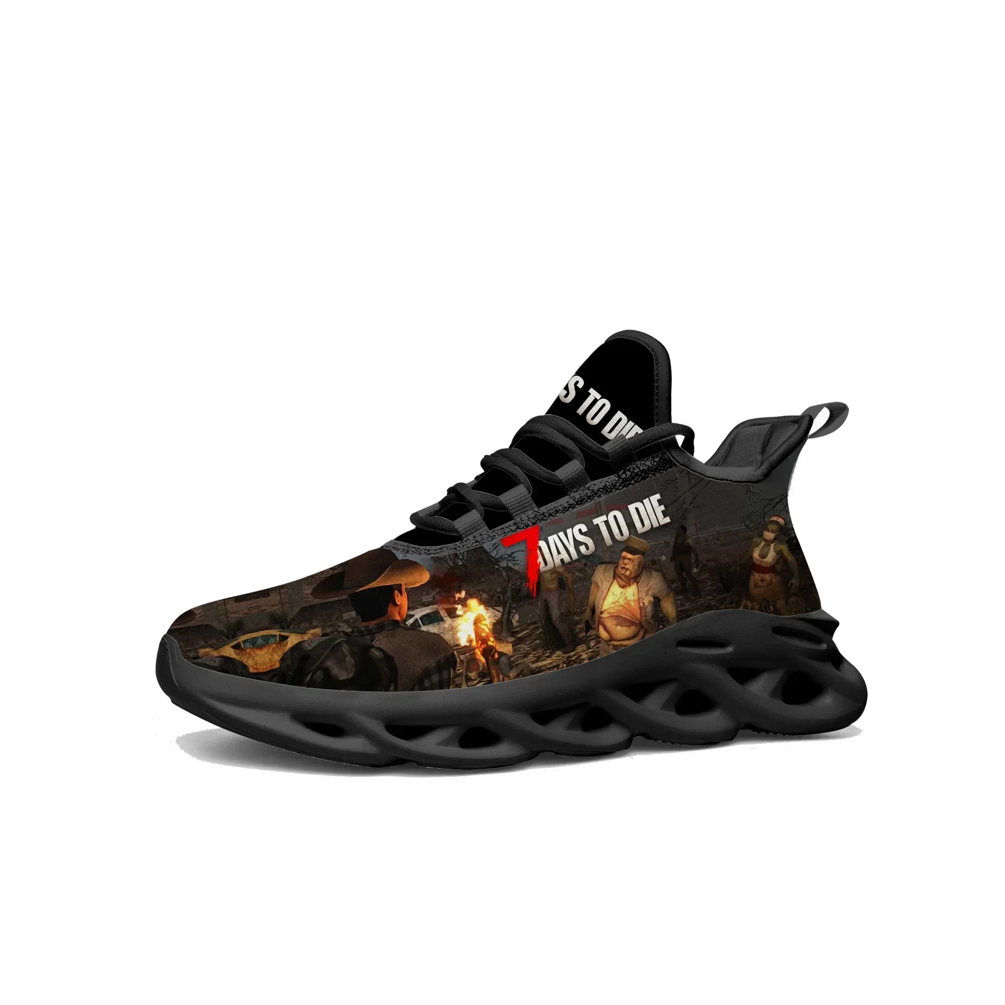 Women Shoes Size 7 - รองเท้าผ้าใบลายการ์ตูนอนิเมะเกม 7 Days To Die สำหรับผู้ชายและผู้หญิง