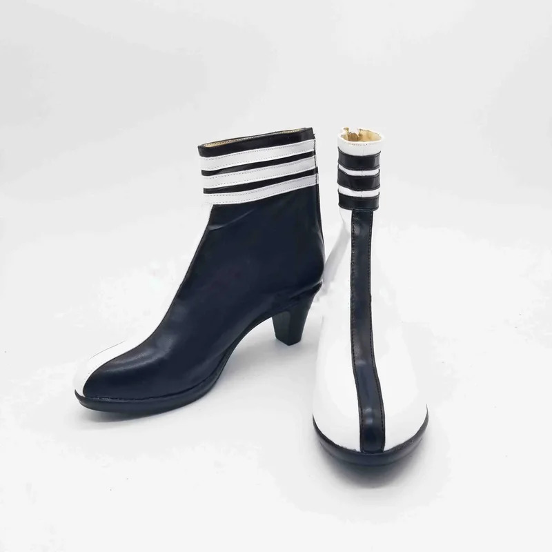 Women'S Shoes Rei - รองเท้าบูทส้นสูงสีดำขาว รุ่น JUZO SUZUYA REI จากอนิเมะ