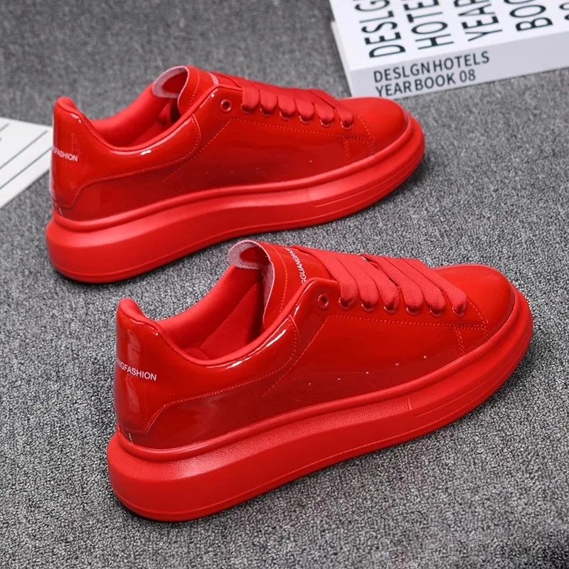รองเท้าลำลองสีขาวเคลือบเงา ปี  - Women Shoes Tennis บทวิจารณ์และราคา