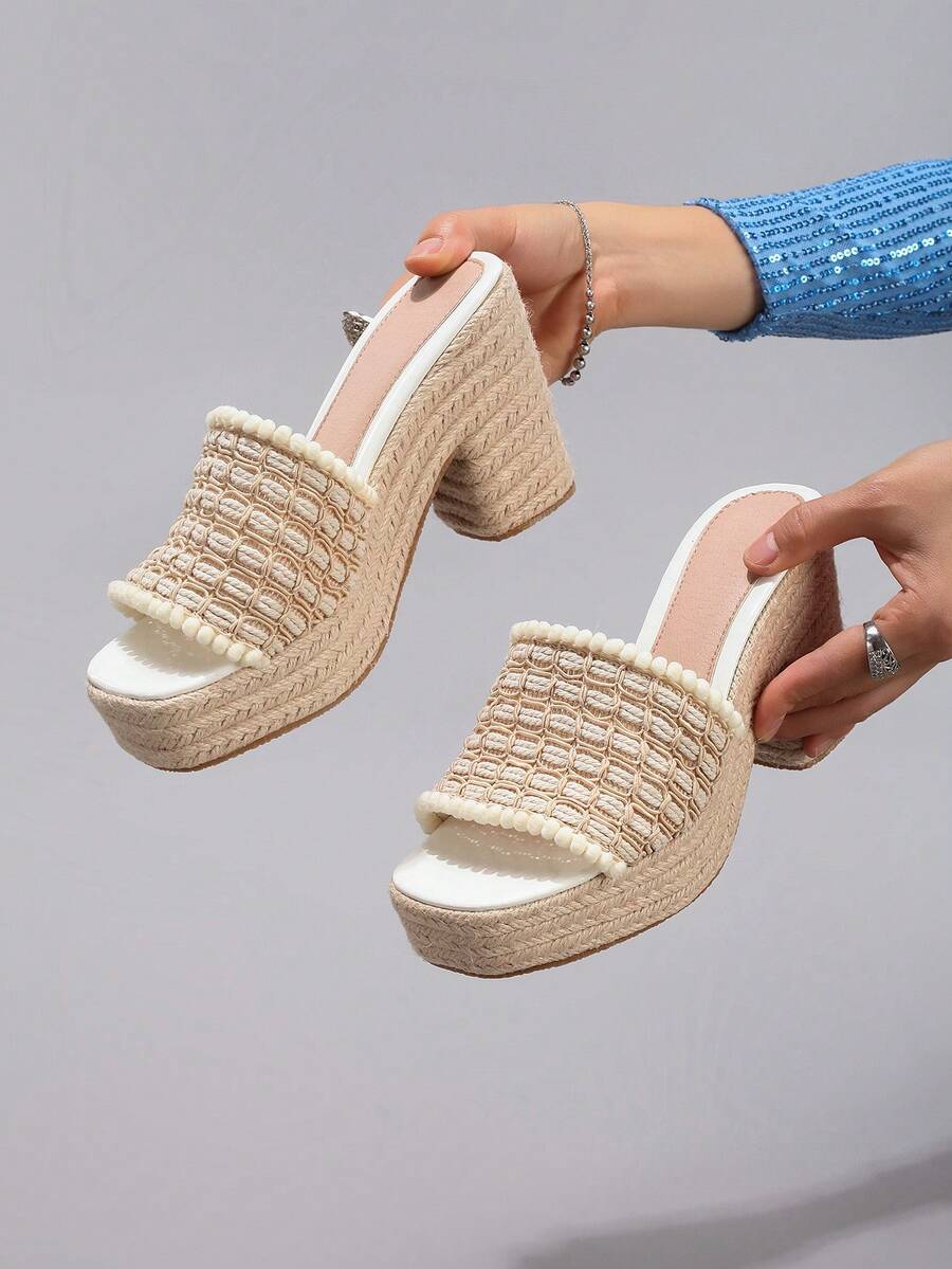 รองเท้าแตะส้นเตารีดแบบเชือกสำห - Cork Wedge Sandal บทวิจารณ์และราคา