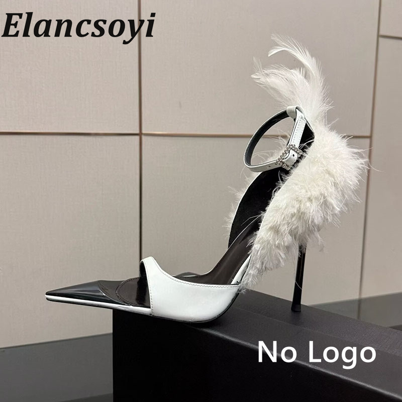 รองเท้าส้นสูงประดับขนนกสำหรับผ - Women Shoes Size 7 บทวิจารณ์และราคา