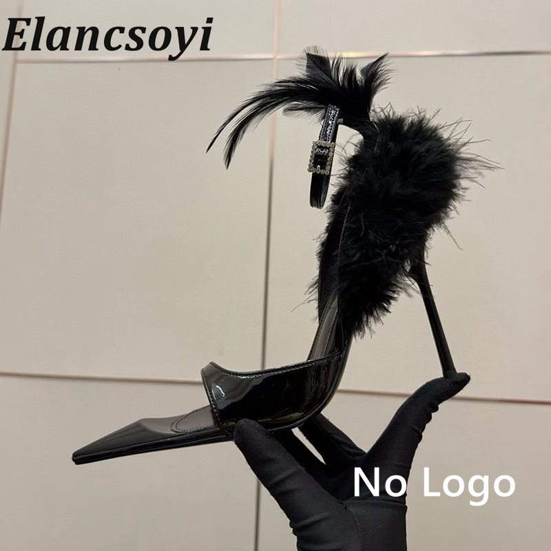รองเท้าส้นสูงประดับขนนกสำหรับผ - Women Shoes Size 7 บทวิจารณ์และราคา
