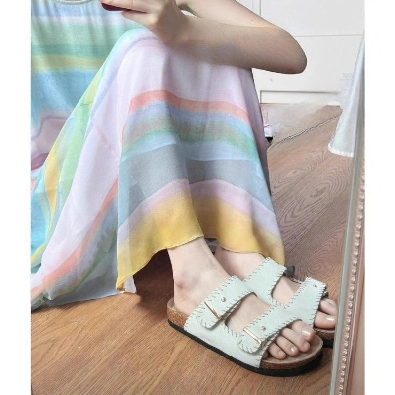 รองเท้าสไลด์แบบสายปรับได้สำหรั - Cork Wedge Sandal บทวิจารณ์และราคา