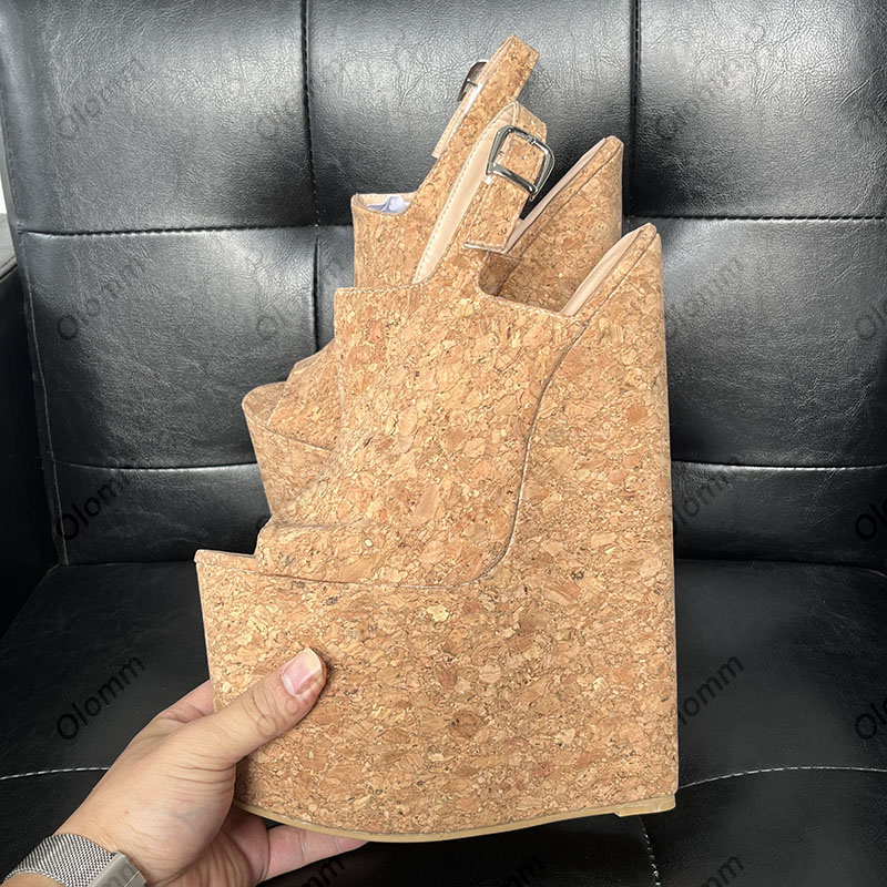 Olomm Handmade ผู้หญิงฤดูร้อนแ - Cork Wedge Sandal บทวิจารณ์และราคา