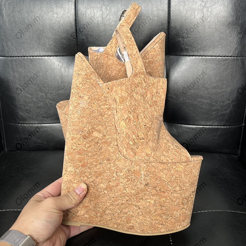 Olomm Handmade ผู้หญิงฤดูร้อนแ - Cork Wedge Sandal บทวิจารณ์และราคา