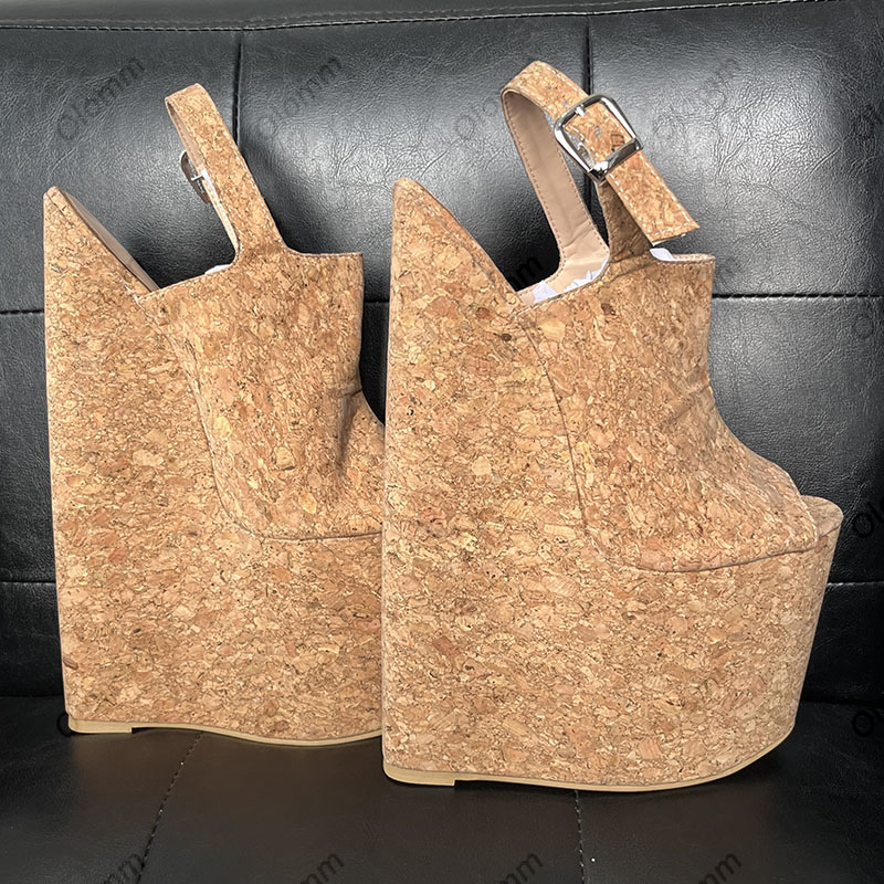 Olomm Handmade ผู้หญิงฤดูร้อนแ - Cork Wedge Sandal บทวิจารณ์และราคา