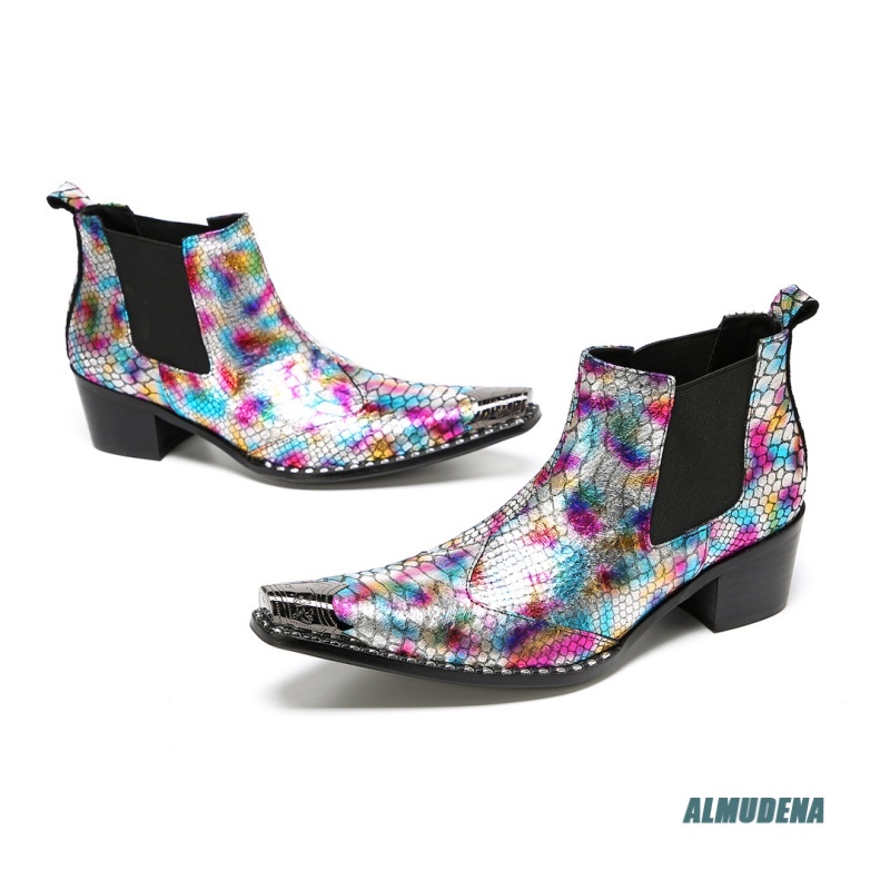 รองเท้าบูทหุ้มข้อเชลซีแบบสวม ส - Block Heel Ankle Boots บทวิจารณ์และราคา