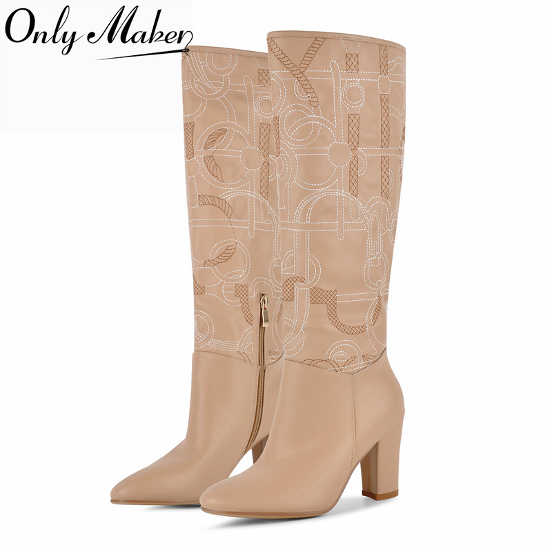 Onlymaker รองเท้าบูทสูงถึงเข่า - Block Heel Ankle Boots บทวิจารณ์และราคา