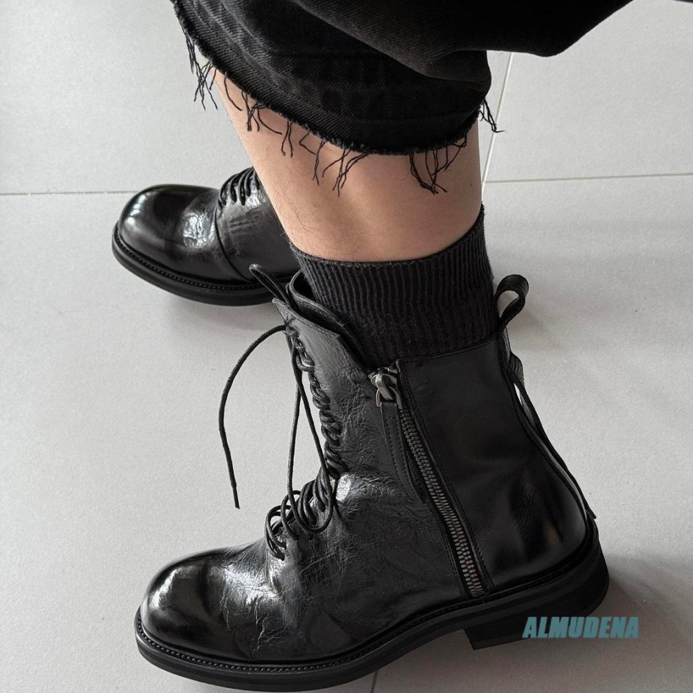 รองเท้าบูทหุ้มข้อสูงสีดำสไตล์ส - Block Heel Ankle Boots บทวิจารณ์และราคา