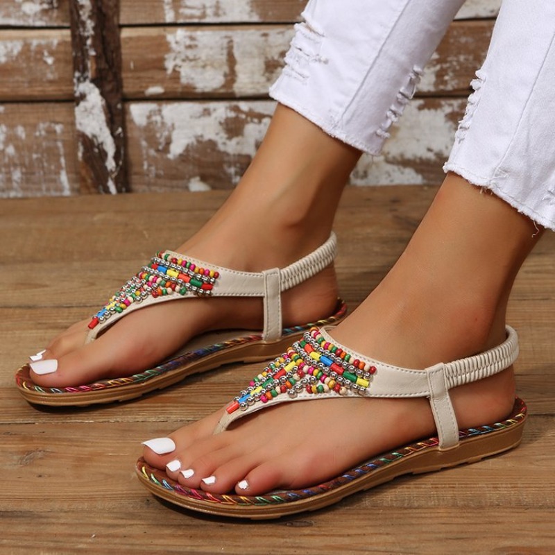 รองเท้าแตะรัดส้นแบบโรมันสำหรับ - Thong Flat Sandal บทวิจารณ์และราคา