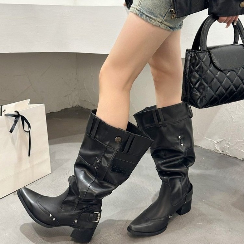 ห่อรองเท้าเดี่ยวสําหรับสตรีฤดู - Block Heel Ankle Boots บทวิจารณ์และราคา