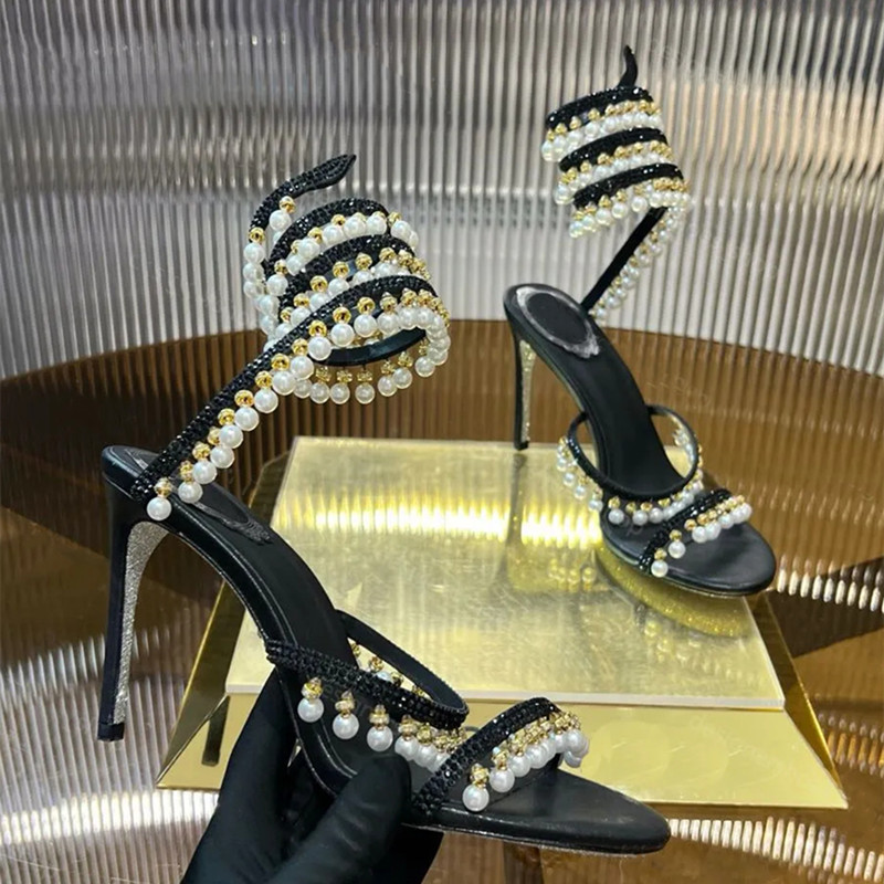 รองเท้าส้นสูงประดับมุกและคริสต - Gladiator Sandal Women บทวิจารณ์และราคา