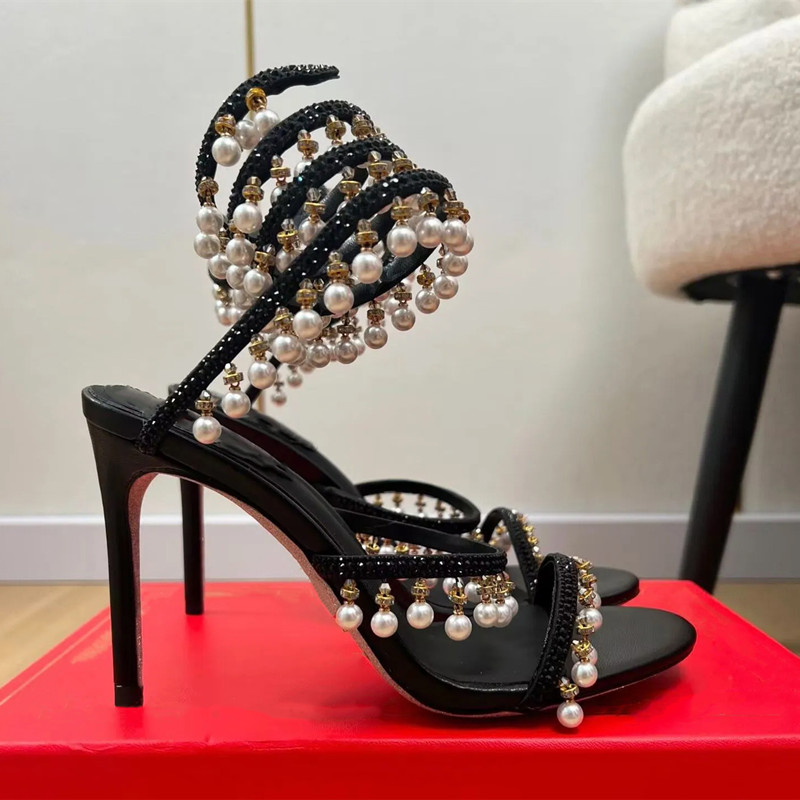 รองเท้าส้นสูงประดับมุกและคริสต - Gladiator Sandal Women บทวิจารณ์และราคา