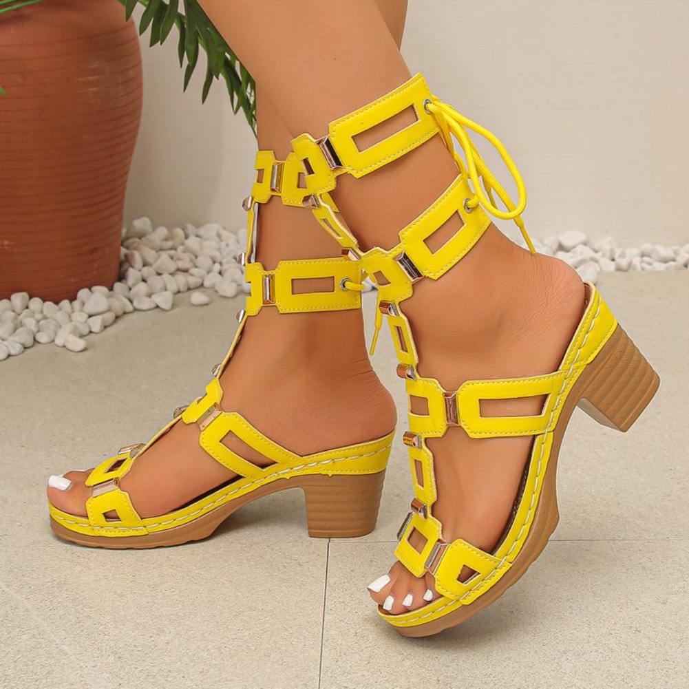 รองเท้าส้นสูงผู้หญิงแบบรัดส้น  - Gladiator Sandal Women บทวิจารณ์และราคา