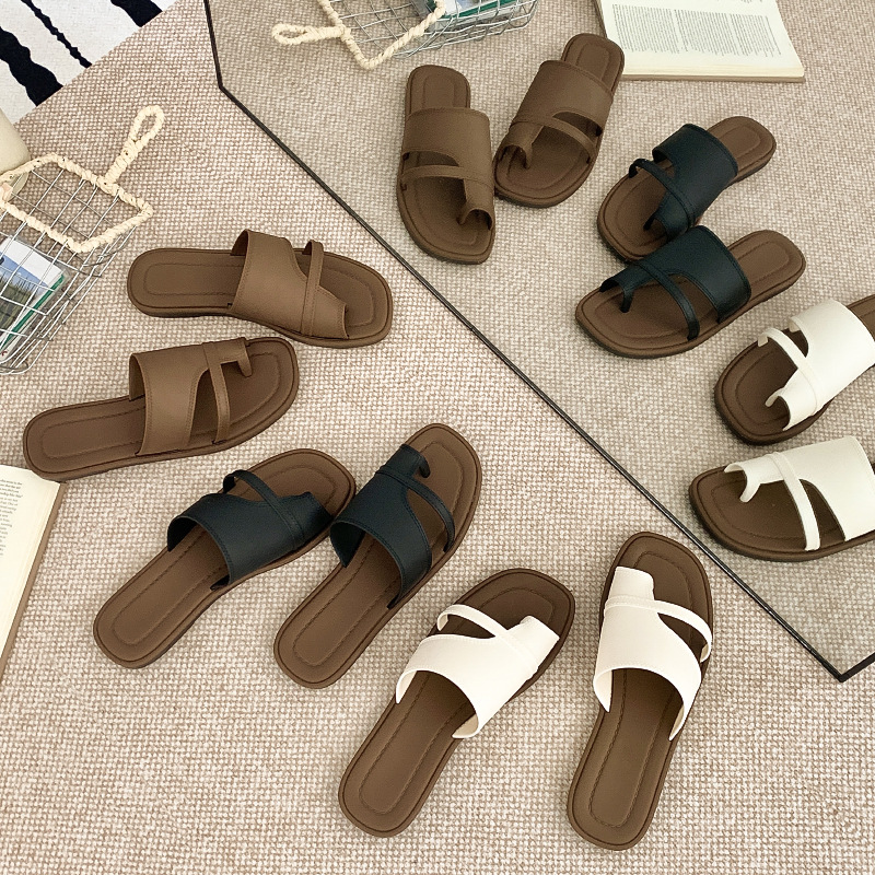 รองเท้าแตะสไลด์แบบสวมสำหรับผู้ - Thong Flat Sandal บทวิจารณ์และราคา