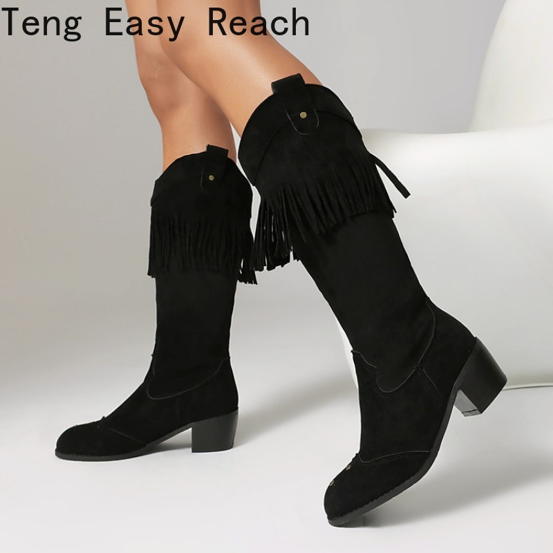 รองเท้าบูทหัวมนทรงสูงแบบไม่มีเ - Women'S Shoes Easy Street บทวิจารณ์และราคา