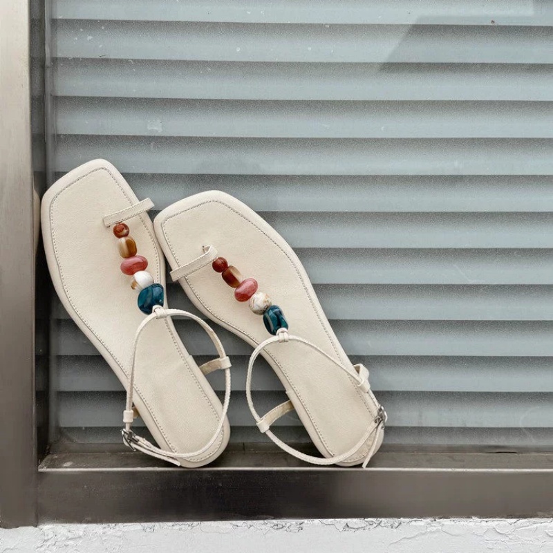 รองเท้าส้นเตี้ยแบบสวมสำหรับผู้ - Thong Flat Sandal บทวิจารณ์และราคา