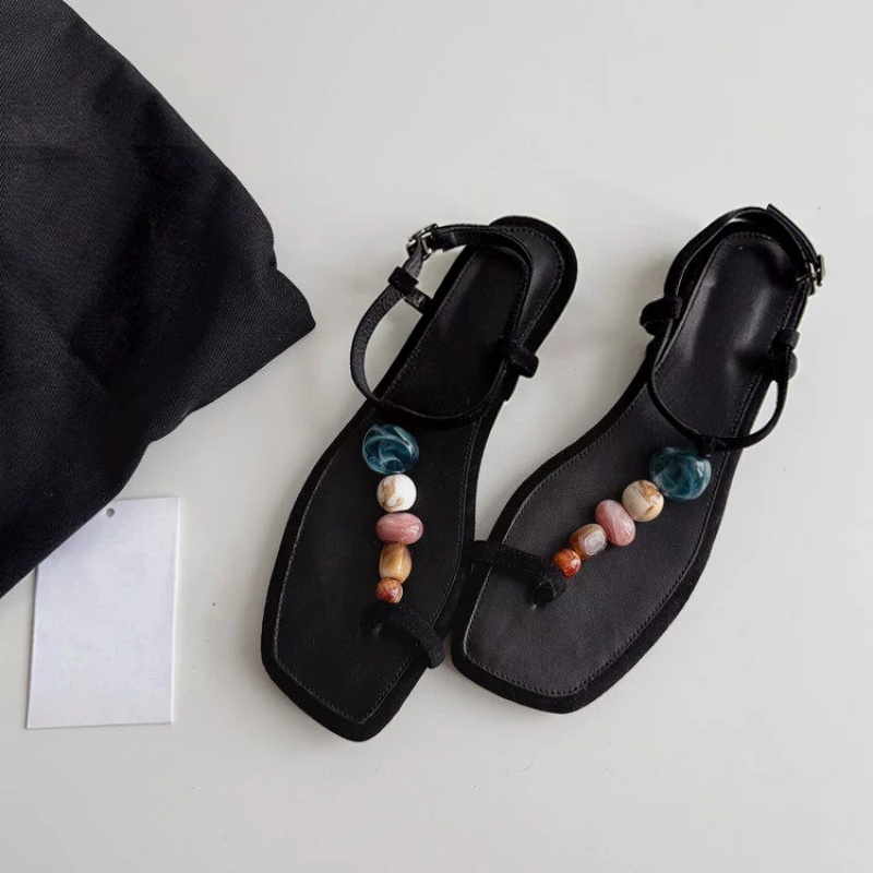 รองเท้าส้นเตี้ยแบบสวมสำหรับผู้ - Thong Flat Sandal บทวิจารณ์และราคา