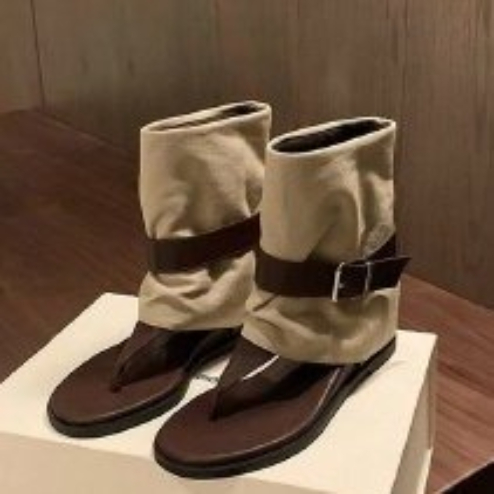 รองเท้าแตะแบบมีห่วงรัดนิ้วเท้า - Block Heel Ankle Boots บทวิจารณ์และราคา